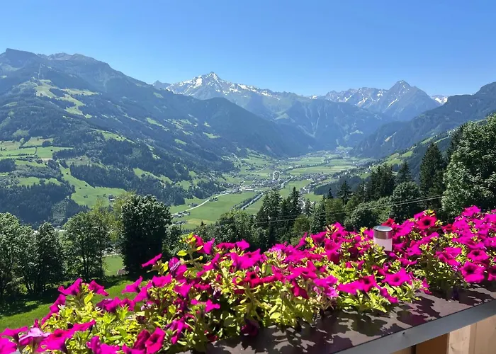 Gamsbock Panorama View Balkon, Gartensauna, Garten, Grillplatz שטום